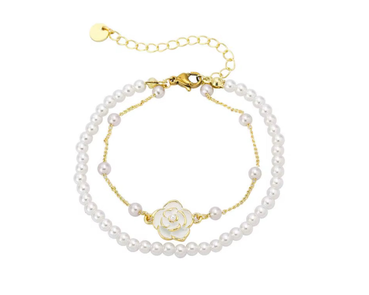 Bracelet - Pearl White Camellia