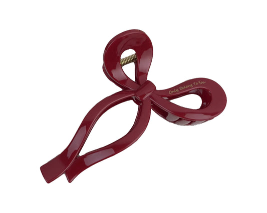 Hair Claw - Burgundy Bow