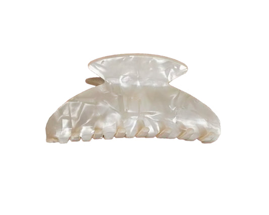 Hair Claw - Marble Elegance (White)